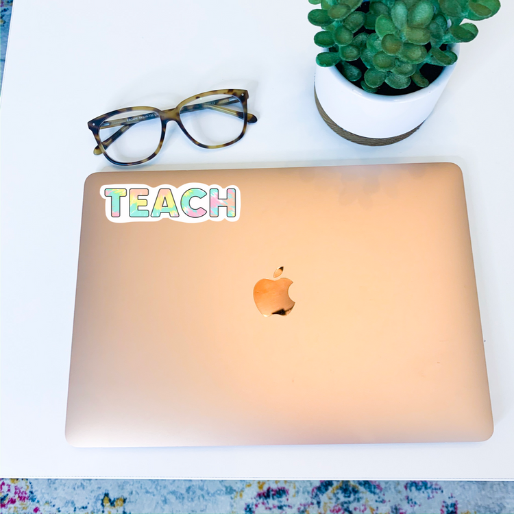 Tie Dye Teach Sticker